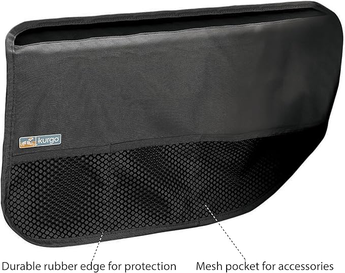 Kurgo Rover Car Door Guard - Interior Scratch Blocker - Paw Scratch Barrier - Waterproof Door Shield - Durable Rufftex Edging - Car Guard - Universal Fit for Most Cars - Charcoal Grey