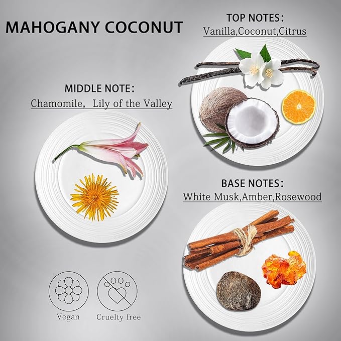 2-Pack Car Fresheners Long Lasting & Car Deodorizer - Mahogany Coconut Hanging Car Air Freshener for Men and Women, Car Necessities & Scent Diffuser by VUTOLLOSA
