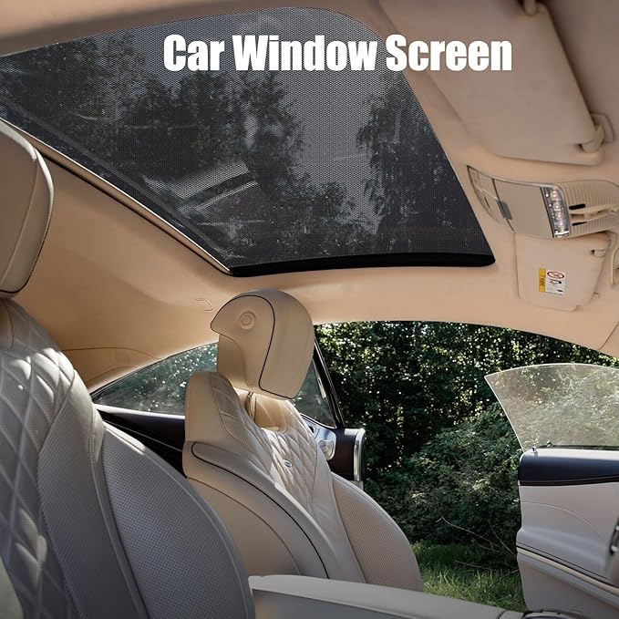 Magnetic Sunroof Sunshade Mesh Screen for Car Camping Essentials,UV Protection Screen for Moonroof & Side Windows,Quick Install,Breathable Roof Cover Fits SUV, Truck Van Sleeping Overnight