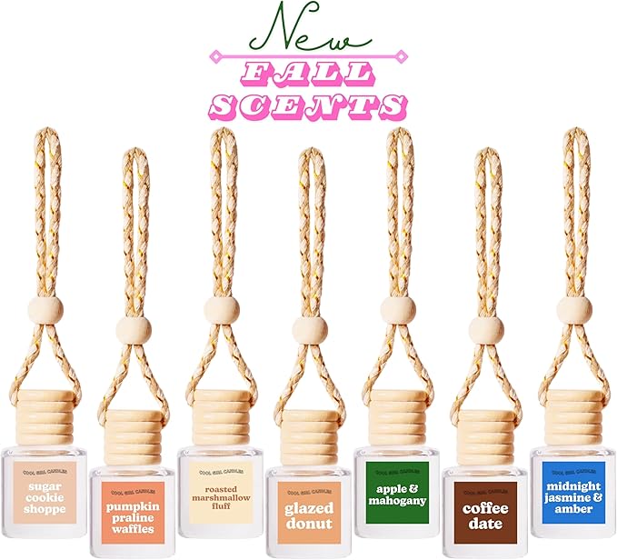 COOLGIRLCANDLES Sparkling Pine Tree Car Hanging Fragrance Oil Diffuser for Essential Oils, Automobile Aromatherapy, Long Lasting Car Diffuser Bottle