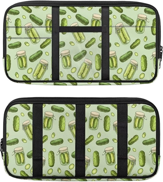 Funny Cucumber Car Sun Visor Organizer Fashion Car Sun Visor Storage Bag with Card Holder Easy to Store Universal Size Fit for Most Cars SUV