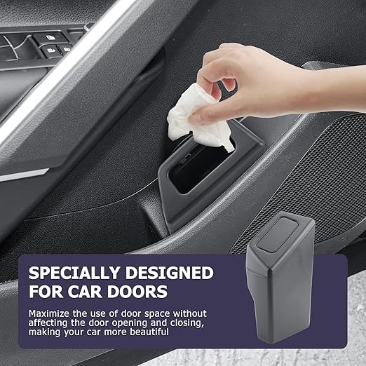LUWU Car Trash Can with Lid - Portable Mini Dustbin Garbage Bin for Toyota Corolla Cross Interior (Leak-Proof, Left)