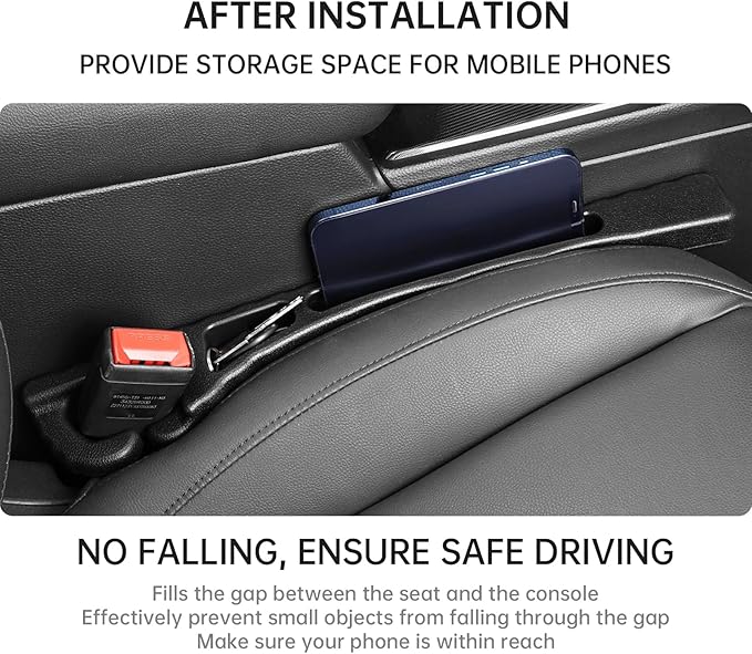 Car Seat Gap Filler Storage Bag for Mazda 2024 2025 CX5 CX-5 CX30 CX-30 CX50 CX-50 2013-2023 CX9 CX-9 CX3 CX7 CX-7 Truck Console Accessories Side Plug Strip Prevent Phone Keys from Falling