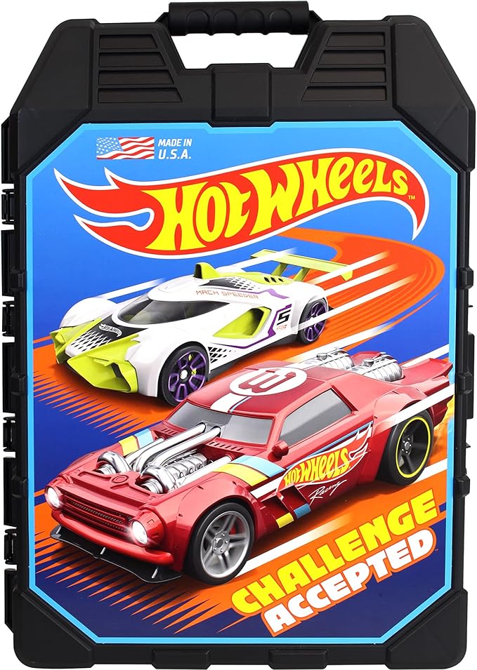 Tara Toys Hot Wheels 48-Car Storage Case – Durable Plastic Carrying Case with Handle for Die-Cast Toy Cars, Fits 1:64 Scale Vehicles, Organizer for Kids Travel & Display