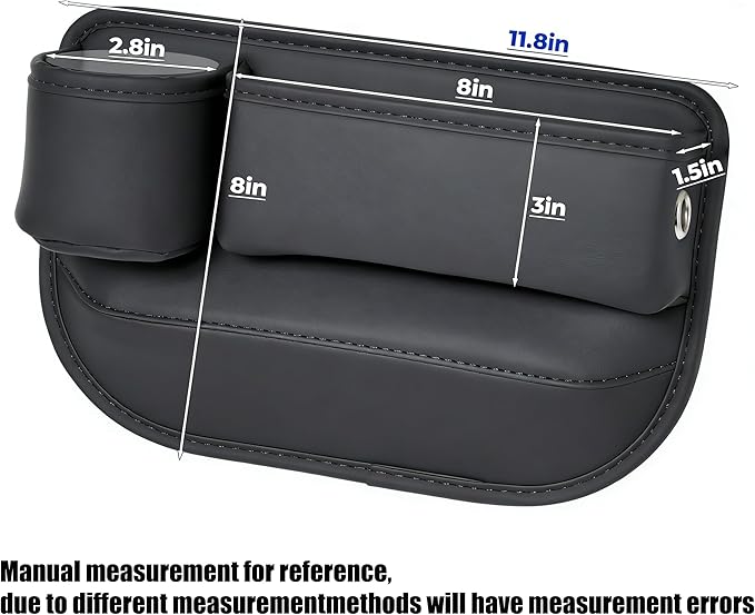 2 Pack Car Seat Gap Filler Black for Car SUV Truck Multi-Purpose Essentials Organizer - Car Seat Gap Filler Organizer with Cup Holder