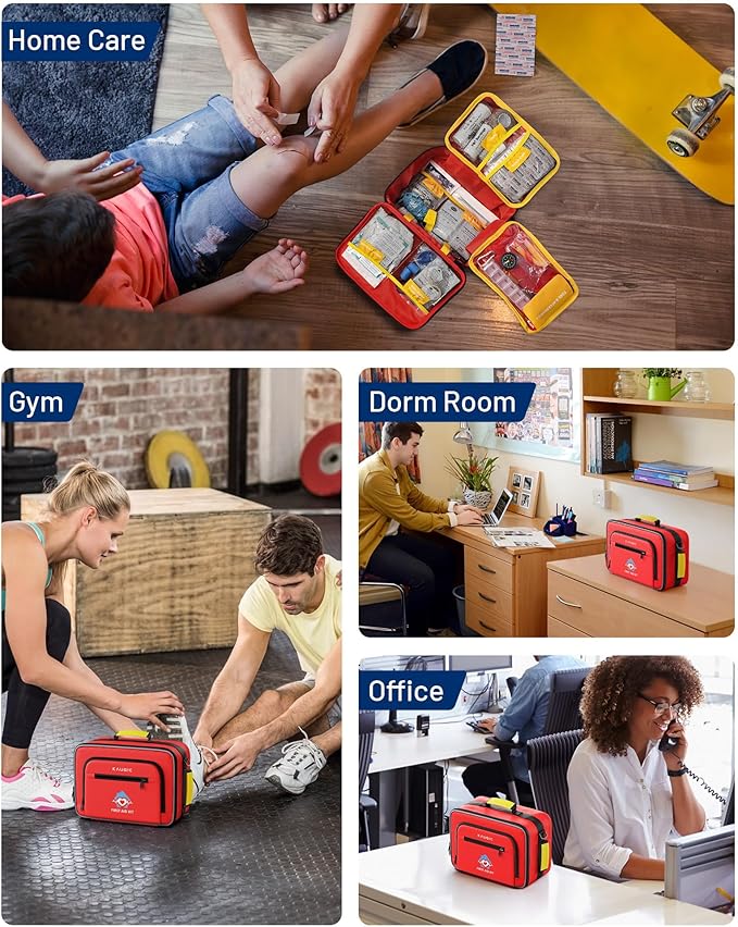 500 PCS First Aid Kit for Car Home Businesses, Well-Organized Emergency Kit, Survival Trauma First Aid Kits for Travel Camping Home College Dorm Essential Supplies