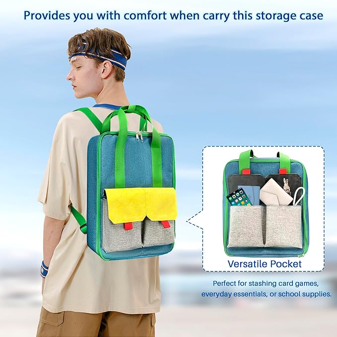 KISLANE Car Storage Backpack Organizer with Elastic Slots – Portable Backpack Carrying Case for 1:64 Scale Cars, Hands-Free Travel Storage Bag for Collection and Organization
