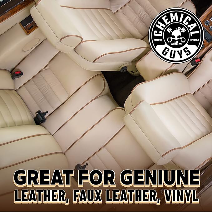 Chemical Guys Leather Cleaner, Colorless and Odorless for Car Interiors, Furniture, Boots, and More (Works on Natural, Synthetic, Pleather, Faux Leather and More), 32 fl oz - SPI_208_32