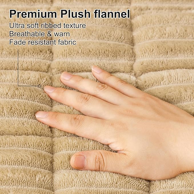 Smiry Couch Cover for Dogs Washable, Non Slip Fuzzy Pet Couch Covers for 3 Cushion Sofa Pet Friendly, Thick Soft Sofa Slipcovers Cushion Protector (Camel, 27.6" x 88")