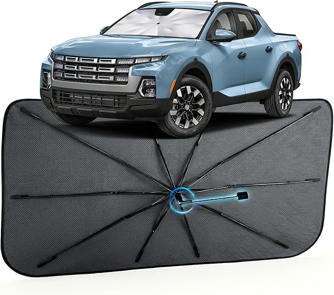 Car Windshield Sun Shade for Hyundai Santa Cruz 2022-2026 –[Reflective Coated Fabric] Sunshade Umbrella for Front Window, Car Shades Sun Visor Keep Car Cool and Protects Interior, 1:1 Exact Fit