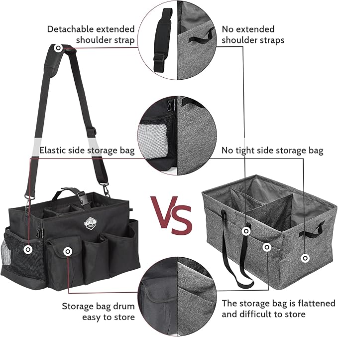 Large Wearable Cleaning Caddy Bags with Handle and Shoulder and Waist Straps,for Cleaning Supplies,for Furniture Storage,Car Organizer