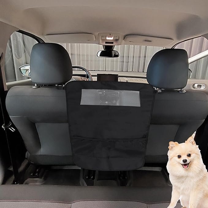 Dog Car Net Barrier, Mesh Design for Air Flow, Sturdy Material Dog Car Net Barrier, for Trucks SUV Vehicle, Black