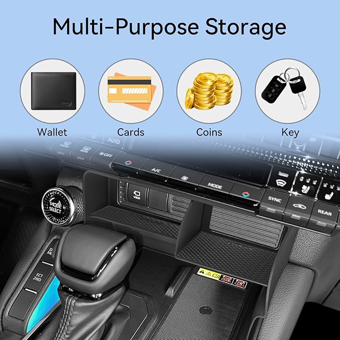 smabee Center Console Organizer for 2024 2025 2026 Toyota Land Cruiser Prado 250 Accessories Interior ABS Center Console Organizer Storage Box Tray Insert Black