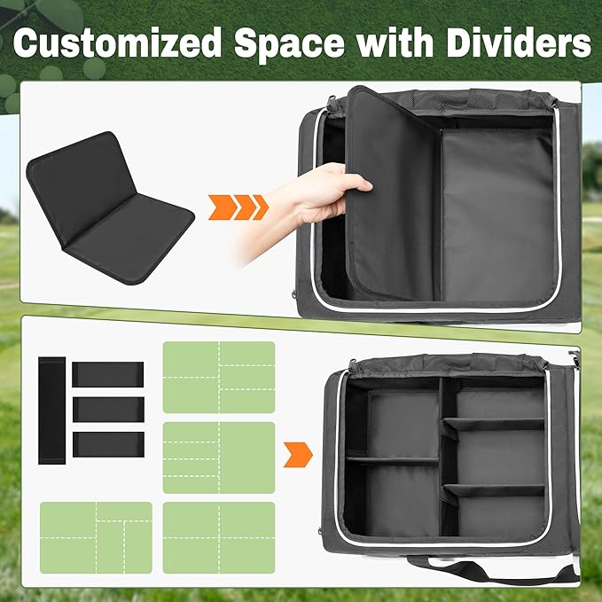 DSLEAF 2 Layer Golf Trunk Organizer with Bottom Shoe Space, Golf Car Locker for Men & Women, Holds 2-3 Shoes, Balls, Tees, Cap, Gloves and Clothes (Patenting Design)