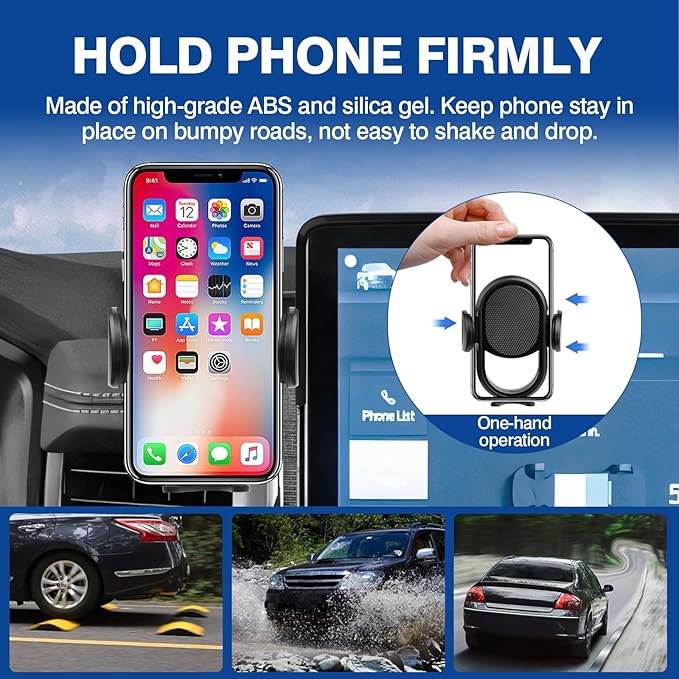 Autorder Phone Holder Mount for Ford F-150 Lightning 2022 2023 2024 2025 Accessories Center Console Dashboard Organizer with Phone Stand with Anti-Slip Mat