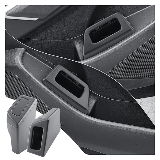 LUWU Car Trash Can Compatible With Toyota Corolla Cross 2022-2025 - Interior Accessory With Lid, Portable Mini Dustbin, Leak-Proof Garbage Bin 2PCS