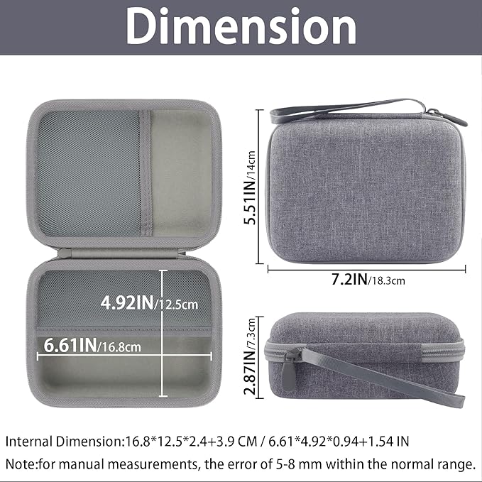 khanka Case for WOLFBOX MF100 /MF50/MF60 /MF70 Electric Air Duster,Hard Storage Bag Compatible with Wolfbox MF100 MF50 Compressed Air Duster and Accessories,Case Only（Gray）