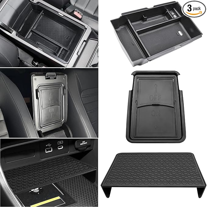 3PCS Center Console Organizer for Honda 2023 2024 2025 2026 CRV Accessories Middle Console Organizer CR-V Interior Armrest Insert Tray Hidden Storage Box Secret Compartment