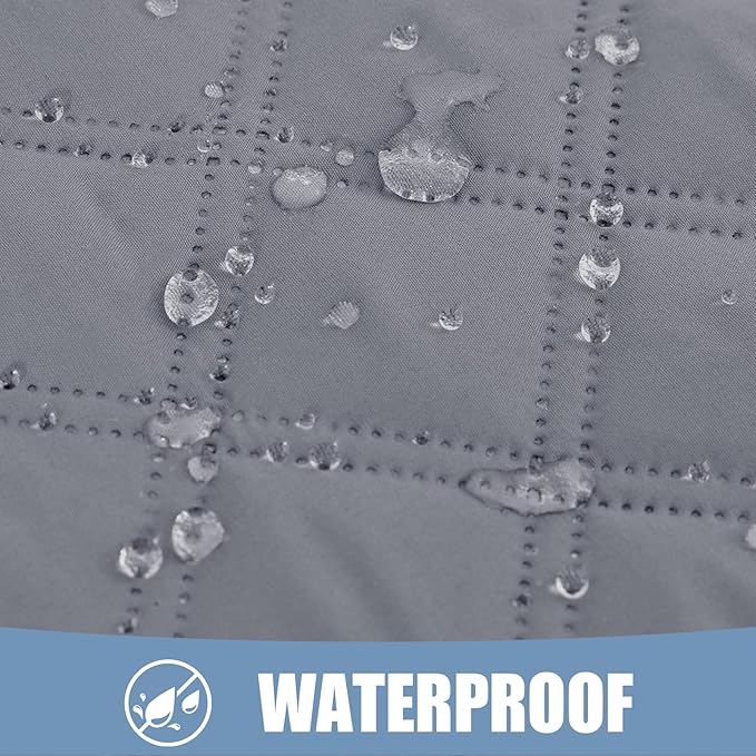 Smiry Waterproof Dog Bed Cover Pet Blanket, Soft Washable Dog Blanket for Furniture Bed Couch Sofa Reversible, Checkered (82"x102", Grey/Dark Grey)