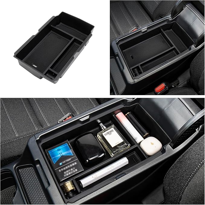 Carwiner 3PCS Center Console Organizer Compatible with 2023-2026 Honda CRV Accessories Armrest Hidden Drawer Storage Box for 2024 Honda CR-V Accessories