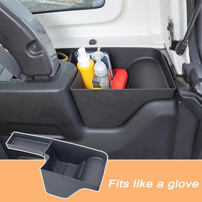 Passenger Side Wheel Well Storage Bin Rear Trunk Organizer Tray Compatible with 2018-2022 2023 Jeep Wrangler JL JLU 4-Door Accessories Rear Trunk Cargo Extra Storage Box(Soft TPU Material, Anti Noise)