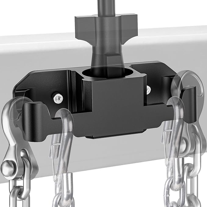 MICTUNING Trailer Towing Organizer for 7 Way Plug, Heavy Duty Side Hooks Chain Cable Wire Harness Holder, Anti-Rust Aluminum Metal RV Accessories