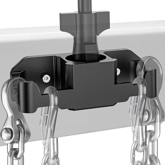 MICTUNING Trailer Towing Organizer for 7 Way Plug, Heavy Duty Side Hooks Chain Cable Wire Harness Holder, Anti-Rust Aluminum Metal RV Accessories