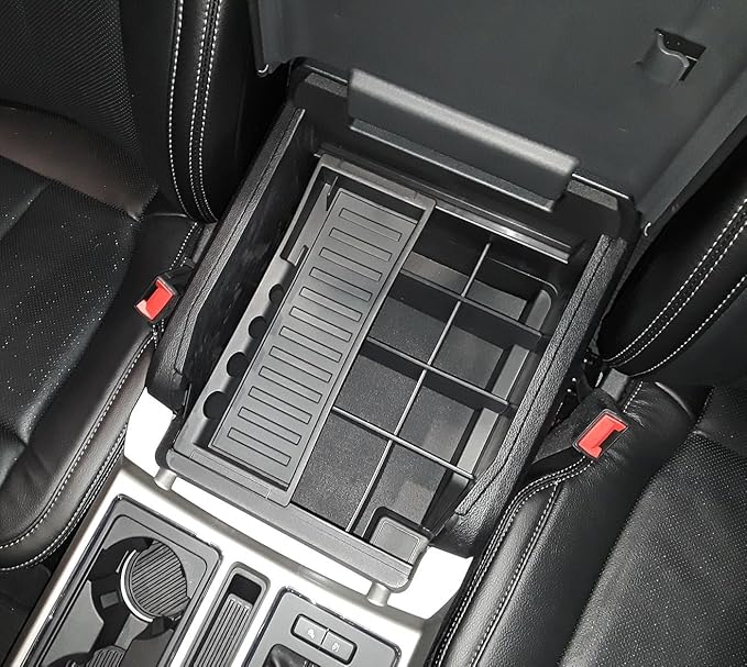 Vehicle OCD - Center Console Organizer for Ford F250/350/450 SuperDuty (2017-2022) and Expedition (2018-2024) (Full Console w/Bucket Seats ONLY) - Made in USA - SLX129