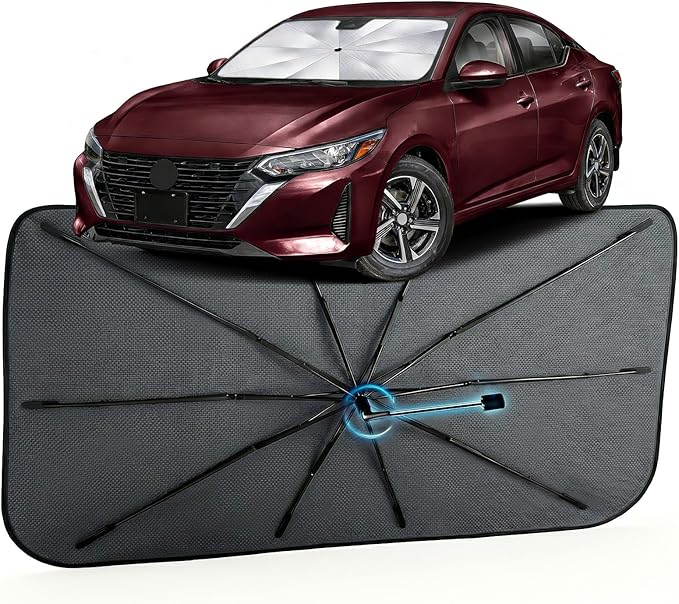 Car Windshield Sun Shade for Nissan Sentra 2020-2026 –[Reflective Coated Fabric] Sunshade Umbrella for Front Window, Car Shades Sun Visor Keep Car Cool and Protects Interior, 1:1 Exact Fit