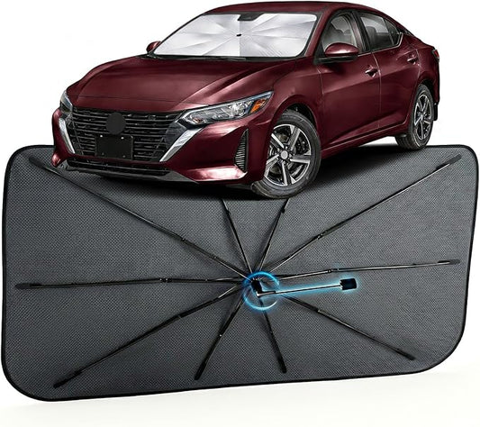 Car Windshield Sun Shade for Nissan Sentra 2020-2026 –[Reflective Coated Fabric] Sunshade Umbrella for Front Window, Car Shades Sun Visor Keep Car Cool and Protects Interior, 1:1 Exact Fit