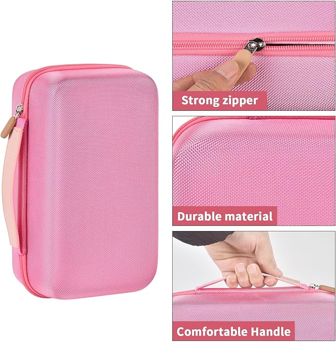 Case for Halo Bolt 58830/57720/ Air 58830/ ACDC Max 55500 mWh/ Air + Portable Emergency Power Kit, Storage Holder for Air Nozzles, Extra Accessory, Car Jump Starter, and Charger- Pink (Box Only)
