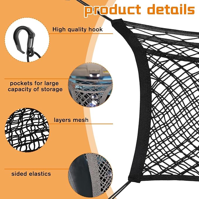 Dog Car Barrier for Toyota Corolla 1998-2018 2019 2020 2021 2022 2023 2024, Breathable Mesh Pet Divider Divider Back Seat Barrier Net Protector for Safe,B