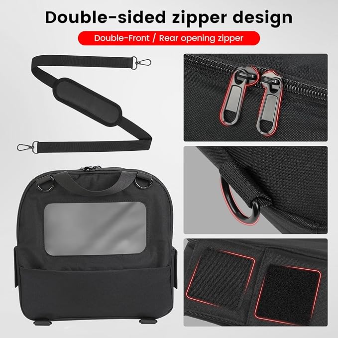 3rd Gen Upgrade RAV4 Trunk Cubby Bag Organizer with Clear Window,Small Cargo Side Pocket Compatible with Toyota Rav4 2025 2024 2023 2022 2021 2020 2019 Storage Emergency Backpack for Empty Hole