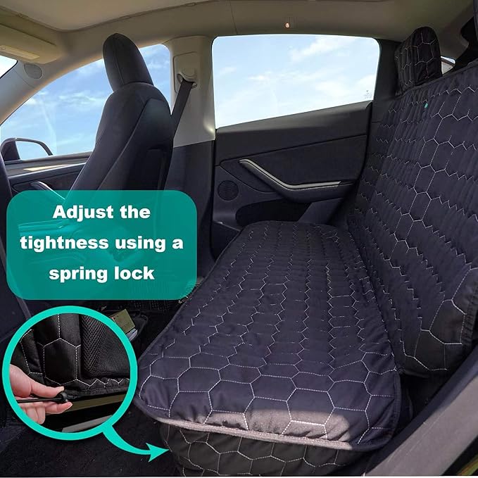 Meginc Dog Seat Covers for Tesla Model Y Back Seat Cover for Kids, Heavy Duty Bench Seat Cover with Headrest for Model Y, Non Slip Waterproof Durable Custom Fit Back Seat Covers for 2020-2025 Model y
