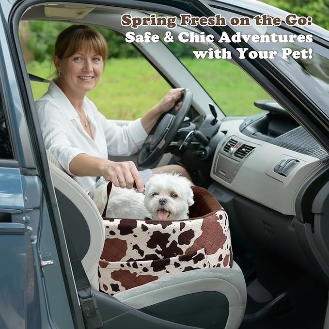 Dog Car Seat for Small & Medium Dogs - Crash-Protective, Non-Slip, Protects Car Interior, Detachable & Washable