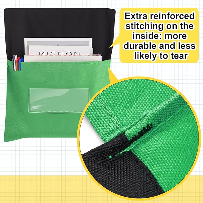 Chair Pockets for Classroom Chairback Pocket Chart 14 x 18 Inch Desk Organizer Pocket Chair Bag for Seat School Classroom(Classic,Colorful,24 Pcs)