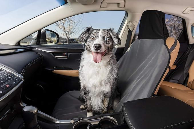 PetSafe Happy Ride Waterproof Bucket Seat Cover for Dogs and Pets - Fits Cars, Trucks and SUVs - Waterproof Area Protection - Grey
