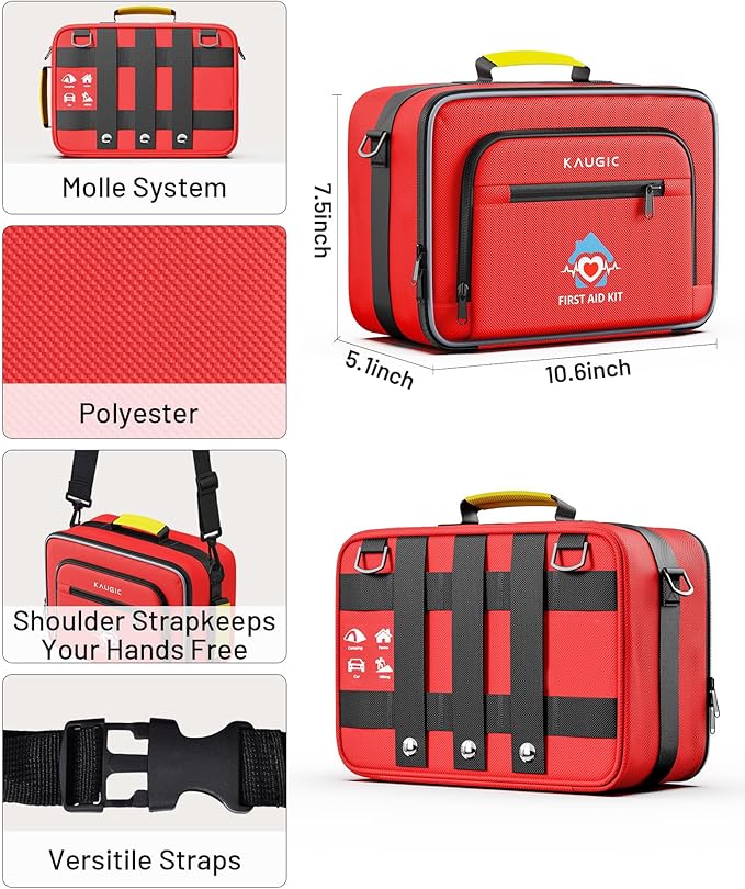 500 PCS First Aid Kit for Car Home Businesses, Well-Organized Emergency Kit, Survival Trauma First Aid Kits for Travel Camping Home College Dorm Essential Supplies