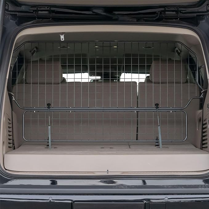 TRAVALL Compatible with Chevrolet Tahoe (2014-2020) Dog Car Barrier Guard Custom Fit Heavy Duty Steel Mesh Trunk Divider Safety Travel Premium Luggage Cargo Barrier Backseat Protection