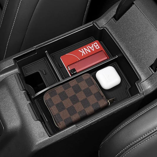 Center Console Organizer Tray for 2025 Ford Bronco 4 Door Full Size with Non-Slip Mat Center Console Organizer Compatible with Ford Bronco Accessories (Not for 2-Door and Bronco Sport)