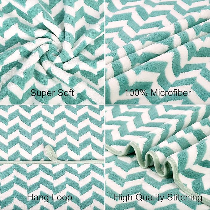 JML Microfiber Bath Towels, 2 Pack 30" x 60", Oversized Large Bath Towel, Soft, Super Absorbent, Fast Drying, Multipurpose for Sauna, Shower, Gym, Pool, Hair Wrap, Sport, Fitness, Yoga, Chevron Green