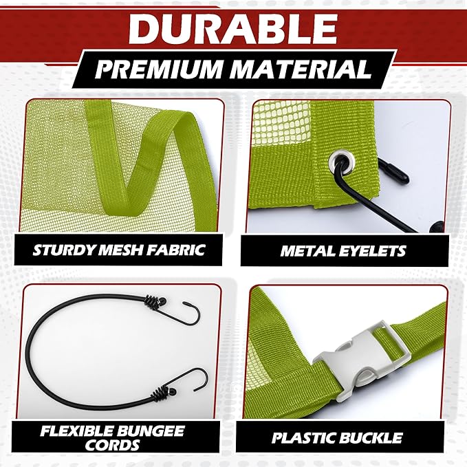 Universal Dog Car Net Barrier – Sturdy Mesh, Easy Install, Breathable Design, Easy to Clean, Flexible Bungee Cords for Adjustable Fit 23"×23" (Light Green)