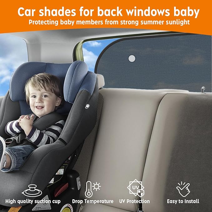 2026 New Upgrade Car Shades for Back Windows Baby 39"x19"(1 Pack),Rear Window Sun Shade,Car Window Shades Can Blocks 99.98% UVR,Sun Shade Windshield,Glare Shield Protection