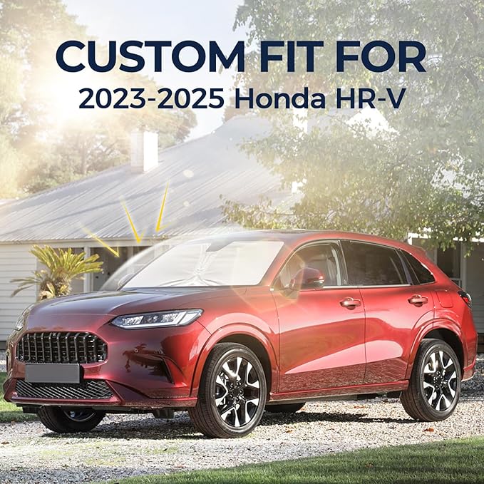 Windshield Sunshade for Honda HR-V 2023-2025, Customized for HRV 2023 2024 2025 Car Front Window Sun Shades, Automatic Car Sun Shield Accessories, Blocks UV Rays, Keeps Vehicle Cool