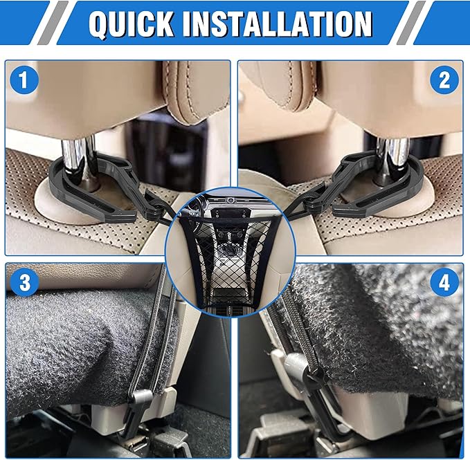 Dog Barrier for Car Back Seat, Stretchable Pet Net Barrier for SUV & Truck, Universal Fit, Easy Install, Keeps Dogs & Kids Safe