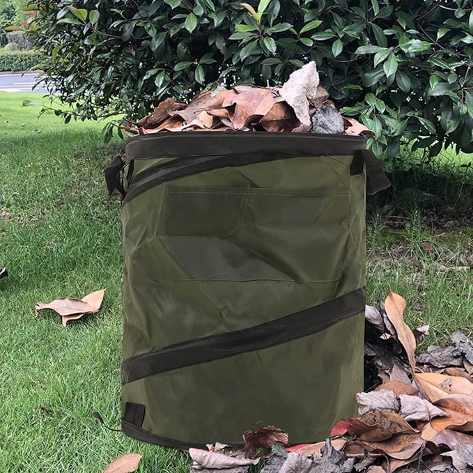 Collapsible Camping Trash Can 37.8L Portable Folding Garbage Bin with Bottom Handle Oxford Cloth Outdoor Trash Can for Car Picnic BBQ Road Trip Garden