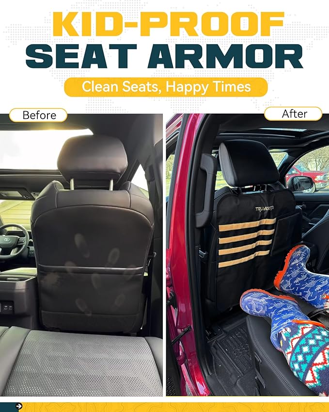Trumgeta Seat Back Protector | Tactical MOLLE Panel Organizer | Universal Waterproof Back Cover for Compact SUVs/Trucks