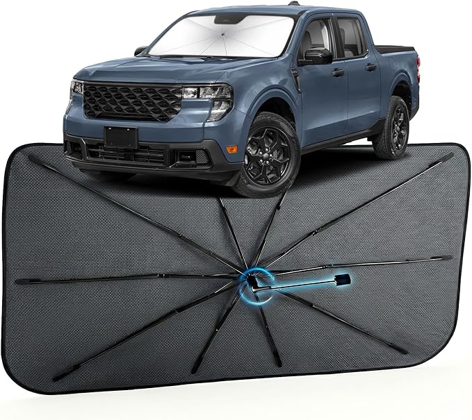 Car Windshield Sun Shade for Ford Maverick 2022-2026 –[Reflective Coated Fabric] Sunshade Umbrella for Front Window, Car Shades Sun Visor Keep Car Cool and Protects Interior, 1:1 Exact Fit