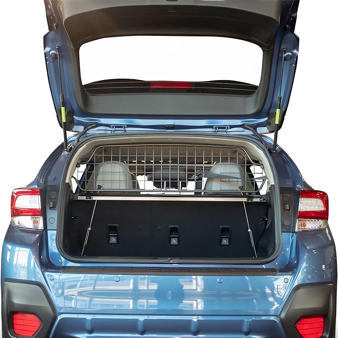 TRAVALL Compatible with Subaru Crosstrek (2017-2023) Dog Car Barrier Guard Custom Fit Heavy Duty Steel Mesh Trunk Divider Safety Travel Premium Luggage Cargo Barrier Backseat Protection