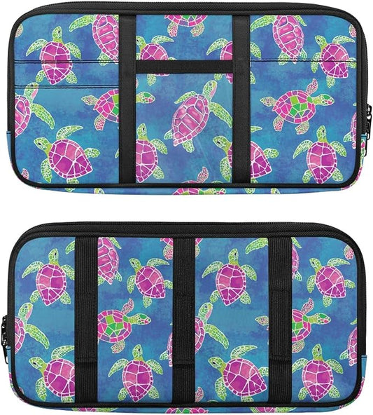 Car Sun Visor Organizer Sea Turtle Sun Visor Organizer with Big Zipper Pocket Easy to Store and Install Universal Size Fit for Most Cars SUV